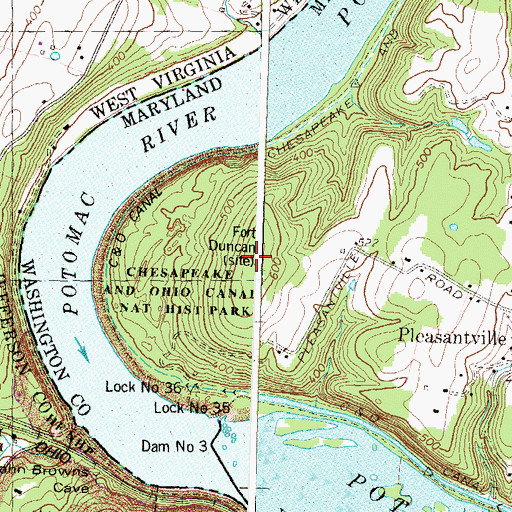 Topographic Map of Fort Duncan (historical), MD