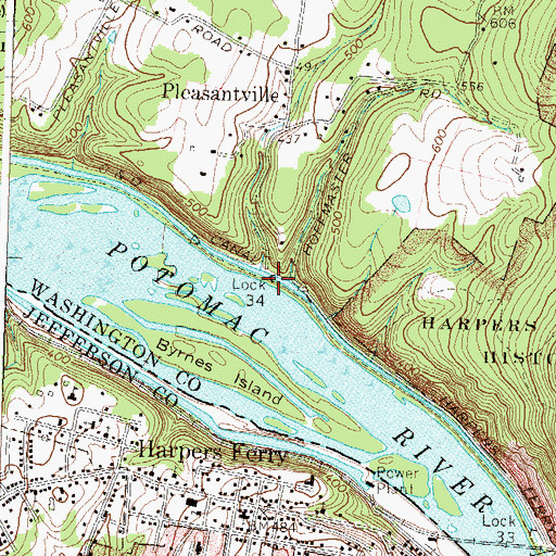Topographic Map of Lock 34, MD