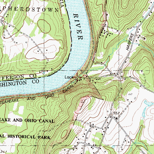 Topographic Map of Lock 37, MD