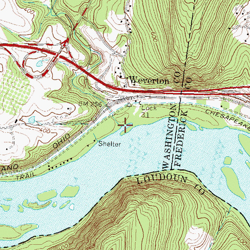 Topographic Map of Loughridge Mill (historical), MD