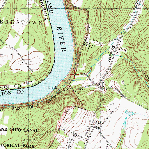 Topographic Map of Mountain Lock Campground, MD