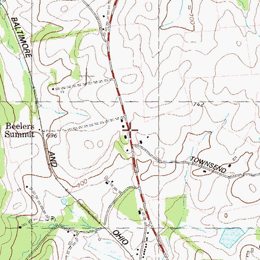 Topographic Map of Park Hall Estates, MD