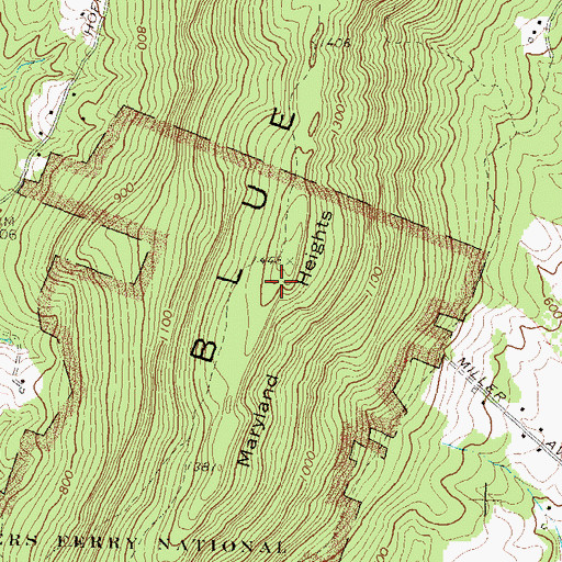 Topographic Map of Stone Fort (historical), MD