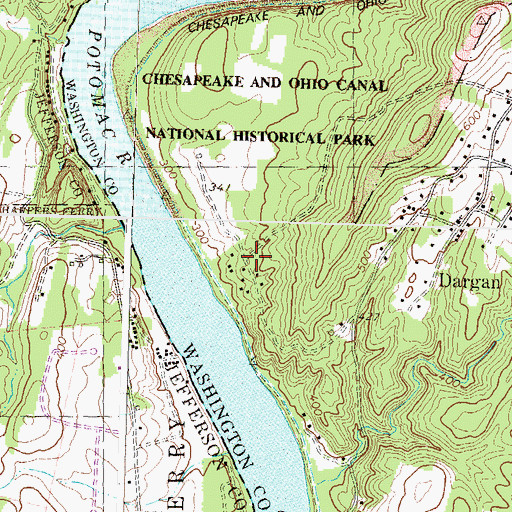 Topographic Map of Water Acres, MD