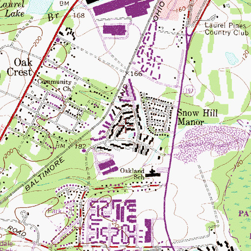 Topographic Map of Fox Rest, MD