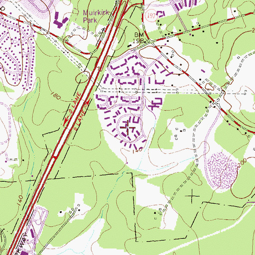 Topographic Map of Laurel Wood, MD