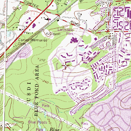 Topographic Map of Montpelier Forest, MD