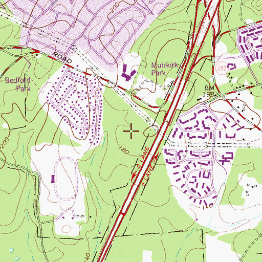 Topographic Map of Montpelier Hills, MD