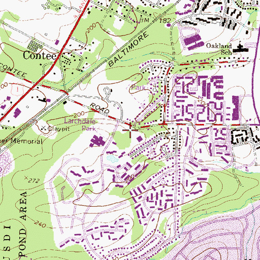 Topographic Map of Saint Nicholas Catholic Church, MD