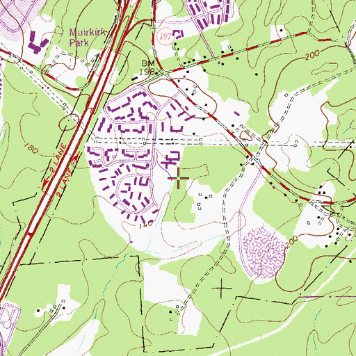 Topographic Map of South Laurel Neighborhood Park, MD