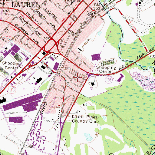 Topographic Map of Steward Manor, MD