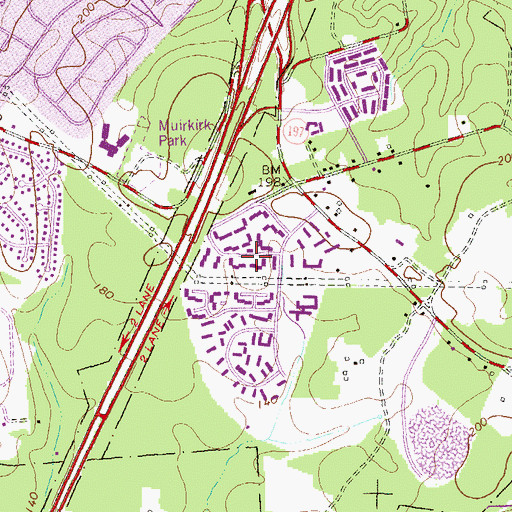 Topographic Map of Villages of Montpelier, MD