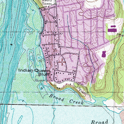 Topographic Map of Indian Queen Estates, MD