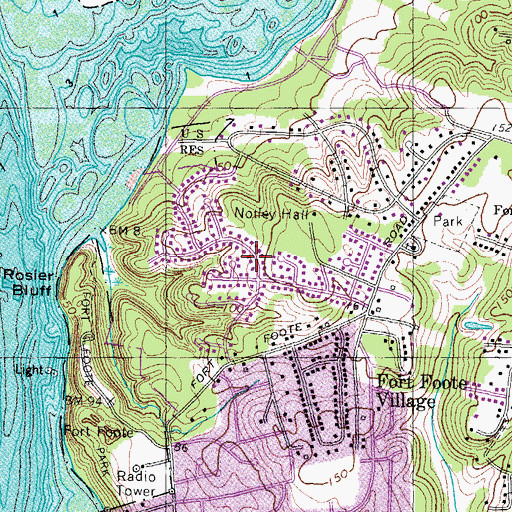 Topographic Map of River Bend Estates, MD