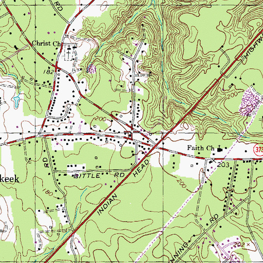 Topographic Map of Church of God, MD