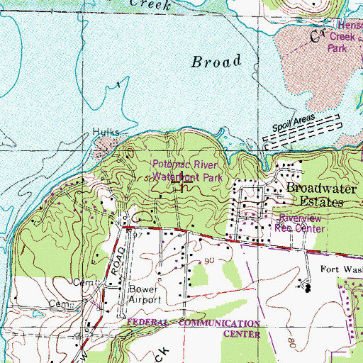 Topographic Map of Potomac River Waterfront Park, MD