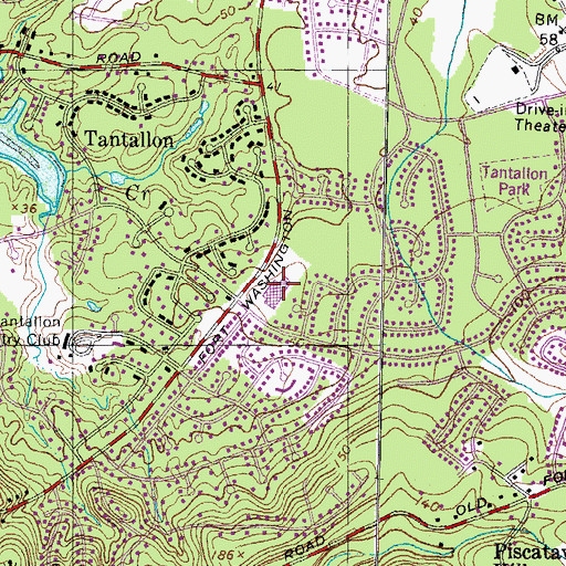 Topographic Map of Potomoc Landing Elementary School, MD