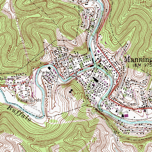 Topographic Map of Calvary Baptist Church, WV