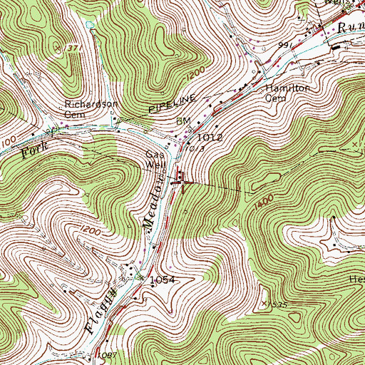 Topographic Map of Flaggy Meadow Baptist Church, WV