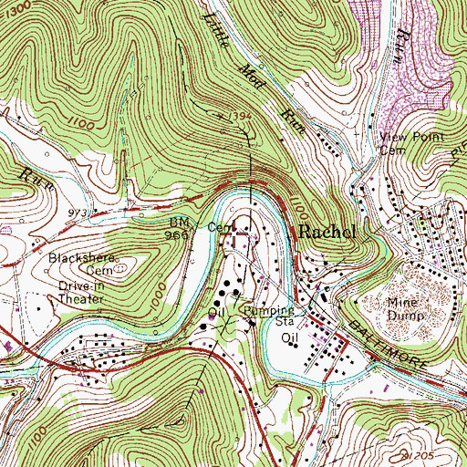 Topographic Map of Reese Cemetery, WV