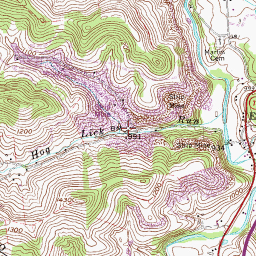 Topographic Map of Lowe School (historical), WV