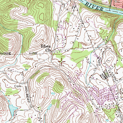 Topographic Map of Mary Lou Retton Park, WV