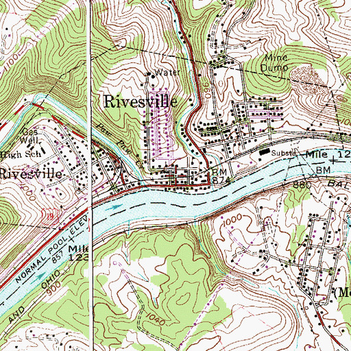 Topographic Map of Pentecostal Church (historical), WV