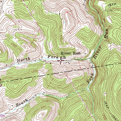 Topographic Map of River Run School (historical), WV