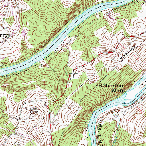 Topographic Map of Valley Bend School (historical), WV