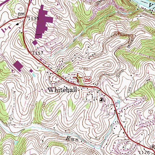 Topographic Map of White Hall Church of Christ, WV