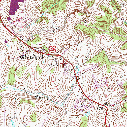 Topographic Map of White Hall Elementary School, WV