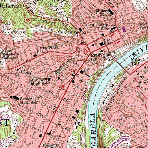 Topographic Map of Central United Methodist Church, WV