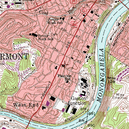 Topographic Map of Christ Episcopal Church, WV