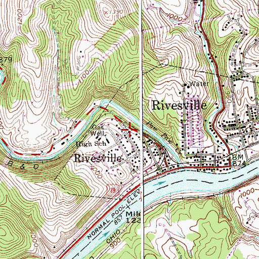 Topographic Map of Highlawn United Methodist Church, WV