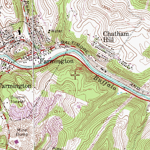 Topographic Map of Marion County, WV