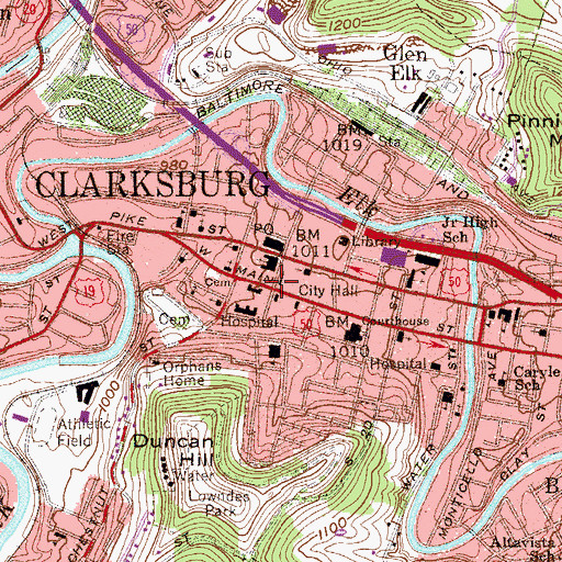 Topographic Map of Christ Episcopal Church, WV