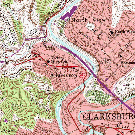 Topographic Map of Church of God, WV