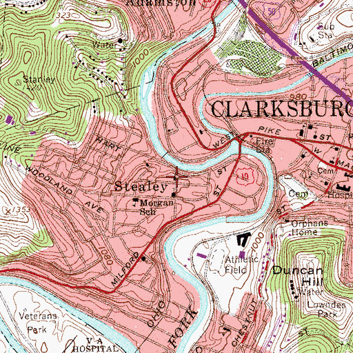 Topographic Map of Church of Jesus Christ, WV