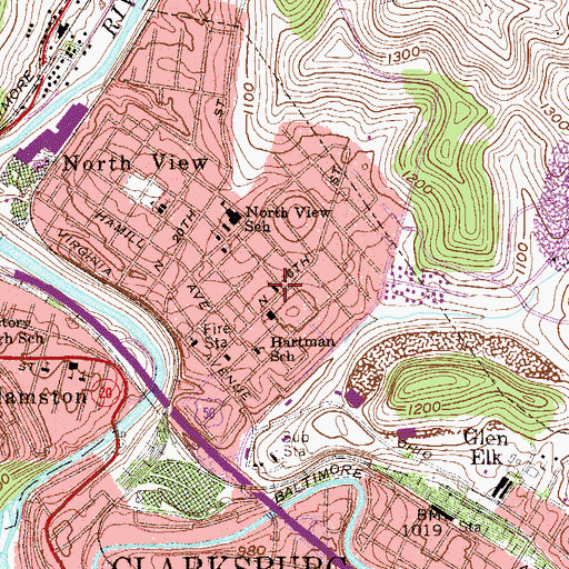 Topographic Map of Emmanuel Baptist Church, WV