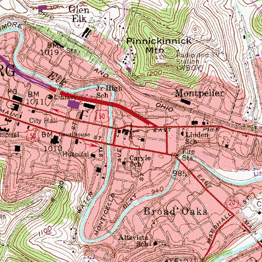 Topographic Map of Immaculate Conception Roman Catholic Church, WV