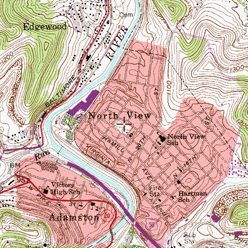Topographic Map of Northview Park, WV