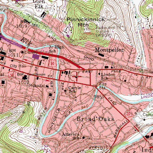 Topographic Map of Saint Marks Lutheran Church, WV