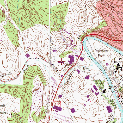 Topographic Map of Summit Center, WV