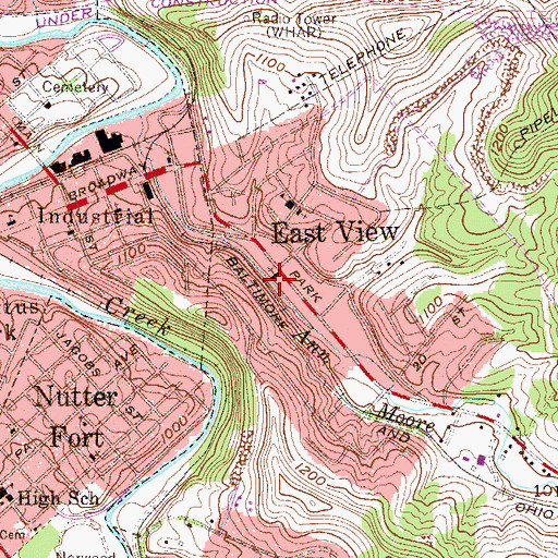 Topographic Map of Apostolic Church of East View, WV