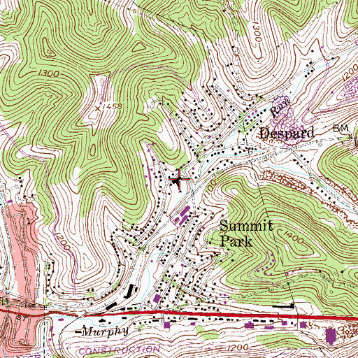 Topographic Map of Despard Junior High School (historical), WV