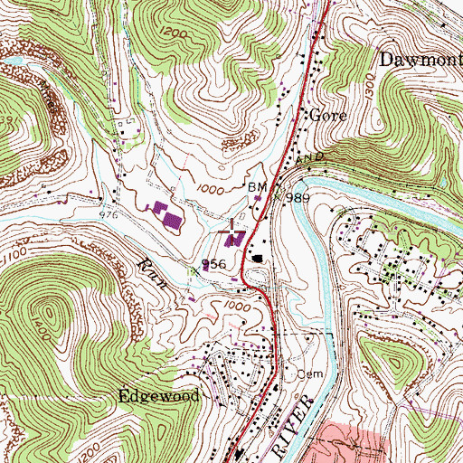 Topographic Map of Harrison County Alternative Learning Center, WV