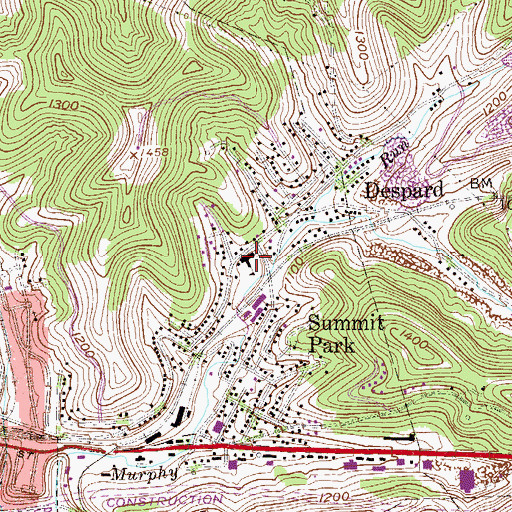 Topographic Map of Summit Park Elementary School (historical), WV