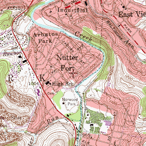 Topographic Map of Vincent Memorial Methodist Church, WV