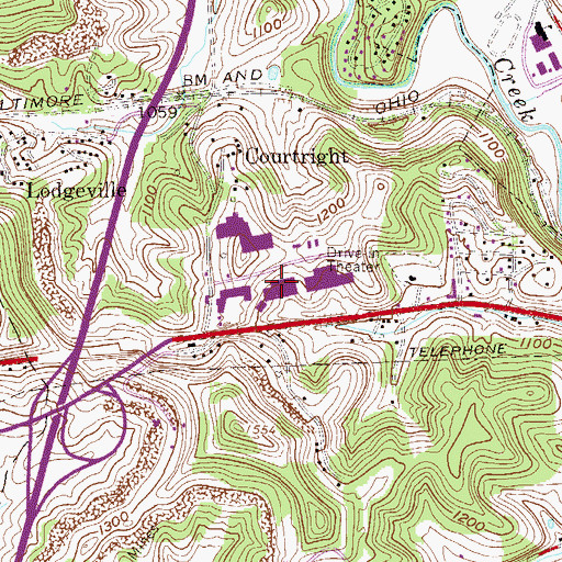 Topographic Map of Hills Plaza Shopping Center, WV