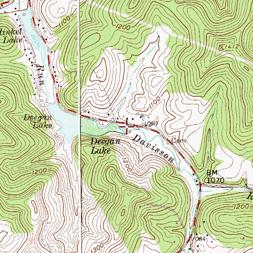 Topographic Map of Hinkle-Deegan Park, WV
